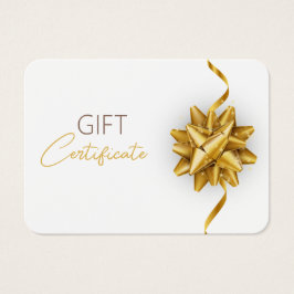 Gold Bow Classy Luminous Elegante White Gift Card