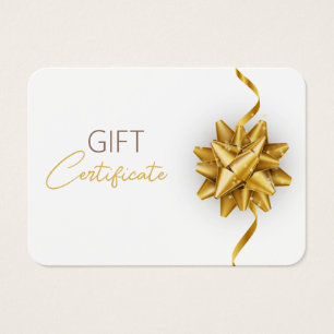 Gold Bow Classy Luminous Elegante White Gift Card
