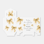 Gold Bow Coquette Script Sweet 16 Thank You  Geschenkschachtel (Ungefaltet)