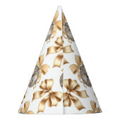 Gold Bow & Disco Ball Party Partyhütchen (Rückseite)