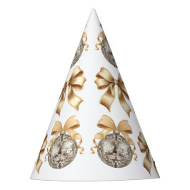 Gold Bow & Disco Ball Party Partyhütchen