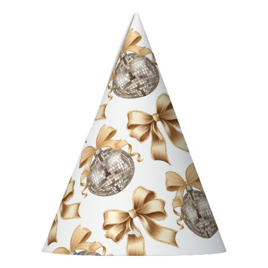 Gold Bow & Disco Ball Party Partyhütchen (Links)