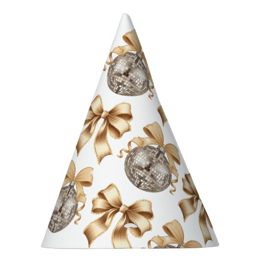 Gold Bow & Disco Ball Party Partyhütchen (Rechts)