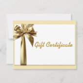 Gold Bow Editable Gift Certificate (Vorderseite)