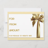 Gold Bow Editable Gift Certificate (Rückseite)