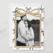 Gold Bow Frame & Little Black Bows Brautparty Einladung (Rückseite)