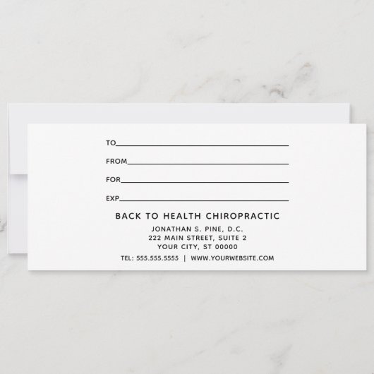 Gold Bow Geschenk für Chiropraktikum (Rückseite)