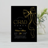 Gold Bow Graduation Invitation Folieneinladung (Stehend vorne)