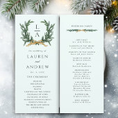 Gold Bow & Green Garland Wedding Ceremony Mint Programm