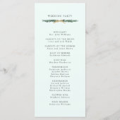 Gold Bow & Green Garland Wedding Ceremony Mint Programm (Rückseite)
