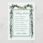 Gold Bow & Greenery Garland Wedding Timeline Mint Programm (Vorderseite)