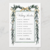Gold Bow & Greenery Garland Wedding Timeline Programm (Vorderseite)