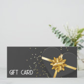 Gold Bow Lovely Black Heart Geschenkboxen Gift Car (Stehend Vorderseite)