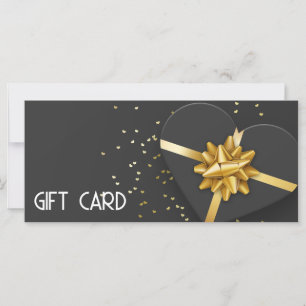 Gold Bow Lovely Black Heart Geschenkboxen Gift Car