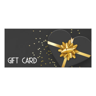 Gold Bow Lovely Black Heart Geschenkboxen Gift Car Werbekarte