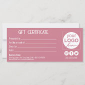 Gold Bow Lovely Pink Heart Geschenkboxen Gift Card (Rückseite)