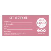 Gold Bow Lovely Pink Heart Gift Box Gift Card Werbekarte (Hinten)