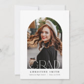 Gold Bow Photo Graduation Party Invitation Einladung (Rückseite)