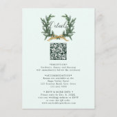Gold Bow & Pine Wreath Wedding Details Mint Begleitkarte (Vorderseite)