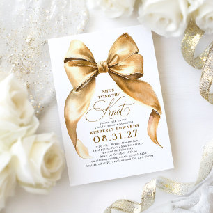 Gold Bow Sie bindet das Brautparty des Knotens Einladung