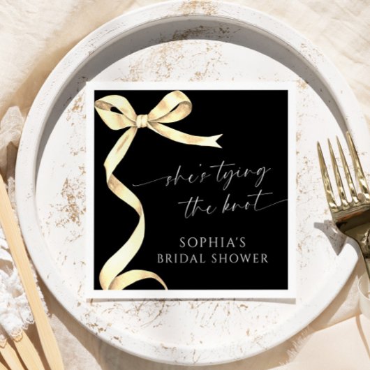 Gold Bow Sie bindet das Brautparty des Knotens Serviette