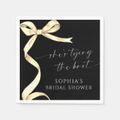 Gold Bow Sie bindet das Brautparty des Knotens Serviette (Vorderseite)