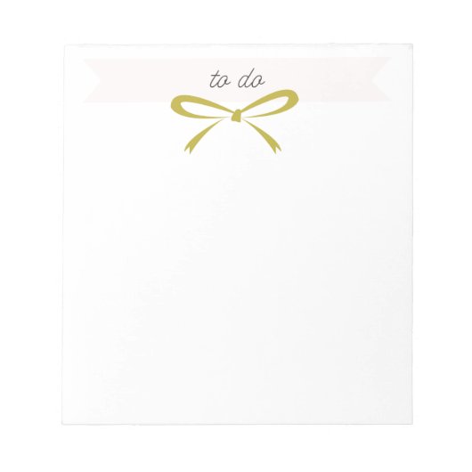 Gold Bow "To Do" Notizblock (Vorderseite)