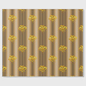 Gold Bows auf Bronze Weihnachten Geschenkpapier (Flach)