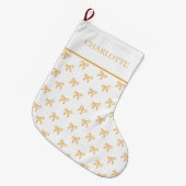 Gold Bows Keepsake Christmas  Großer Weihnachtsstrumpf (Vorderansicht (hängend))