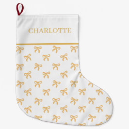 Gold Bows Keepsake Christmas Großer Weihnachtsstrumpf