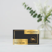 Gold Box Frame Gold Truck Logistik Treiber Visitenkarte (Stehend Vorderseite)