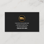 Gold Box Frame Gold Truck Logistik Treiber Visitenkarte (Rückseite)