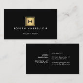 GOLD-BOX-LOGO mit IHREM INITIAL/MONOGRAM auf schwa Visitenkarte (Vorne/Hinten)