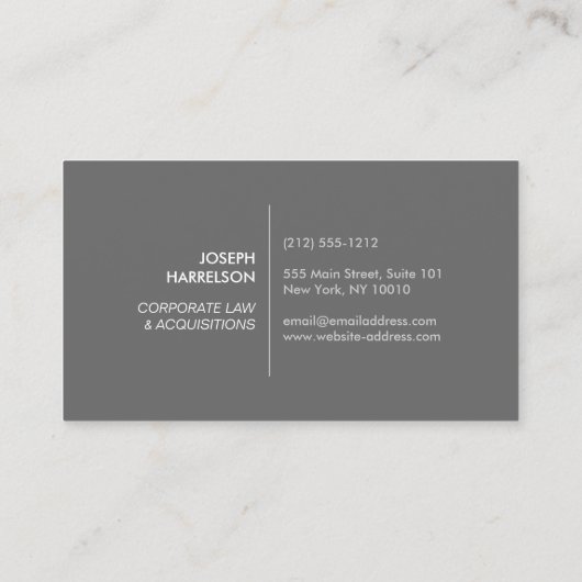 GOLD-BOX-LOGO mit IHREM INITIAL/MONOGRAMM auf Grau Visitenkarte (Rückseite)