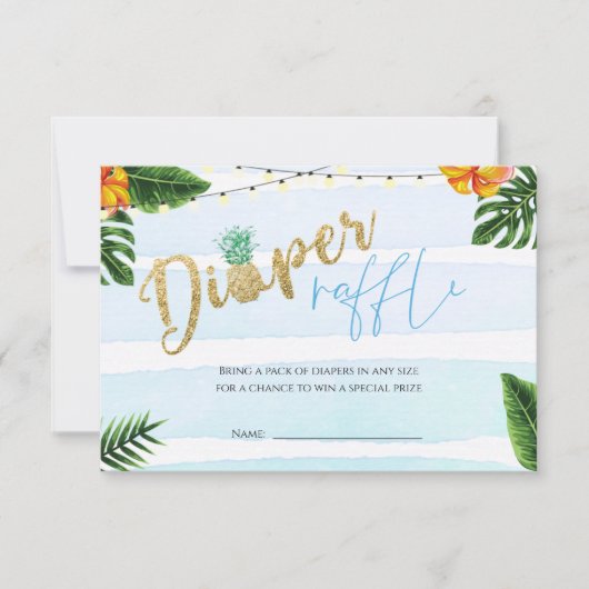 Gold Boy Aloha Babydusche Windelwaschkarte Einladung (Vorderseite)