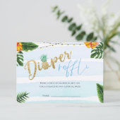 Gold Boy Aloha Babydusche Windelwaschkarte Einladung (Stehend Vorderseite)