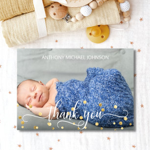 Gold BOY Baby Shower DANKE FOTO + TEXT