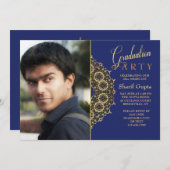 Gold Bracket Foto Abschluss Einladung (Vorne/Hinten)