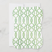 Gold Bracket Rahmen Wasserfarbe Trellis Muster Min Einladung (Rückseite)