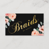 Gold Braids Script Calligraphy Visitenkarte (Vorderseite)