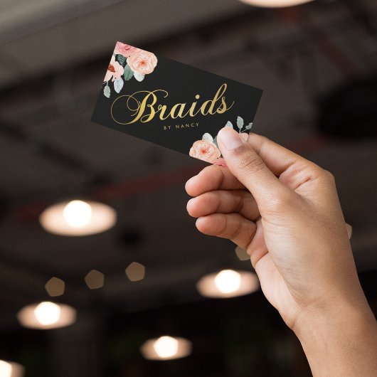 Gold Braids Script Calligraphy Visitenkarte