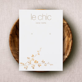 Gold Branch Handmade Earring Display Holder Visitenkarte