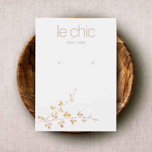 Gold Branch Handmade Earring Display Holder Visitenkarte