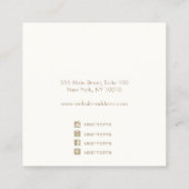 Gold Branch Handmade Square Earring Display Holder Quadratische Visitenkarte (Rückseite)