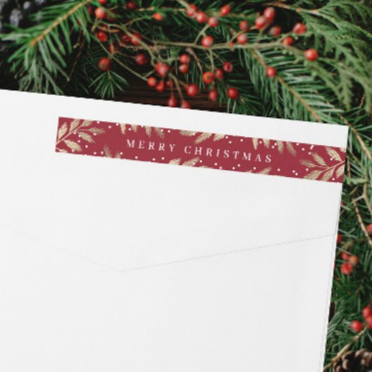 Gold Branches Weihnachtskarten-Rücksendeadresse