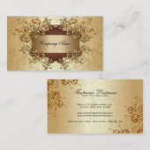 Gold & Braun Vintage Töne Elegante Wirbel Visitenkarte (Vorne/Hinten)