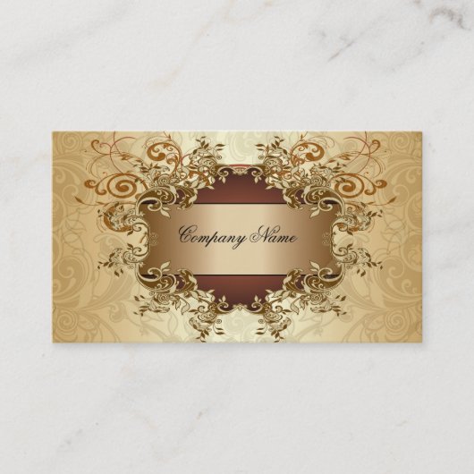 Gold & Braun Vintage Töne Elegante Wirbel Visitenkarte (Vorderseite)