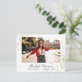 Gold Brautparty FOTO Einladung Postkarte (Stehend Vorderseite)