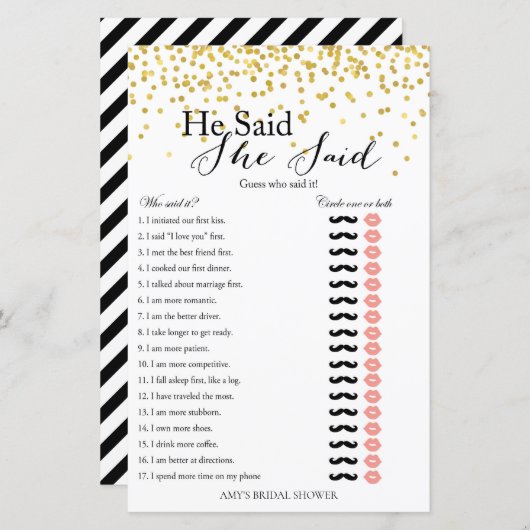 Gold Brautparty Game (Vorne/Hinten)