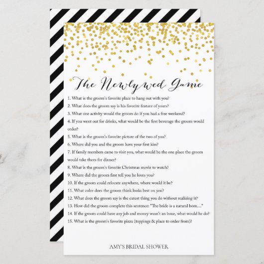 Gold Brautparty Game - Neues Spiel (Vorne/Hinten)